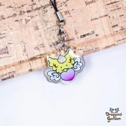 Jeff With Heart Dragon | Glitter Acrylic Phone Strap(Jeff With Heart Dragon Glitter Acrylic Phone Strap) -Dragons' Garden jeff with heart dragon glitter acrylic phone strap keychain dragons garden keychain 750476