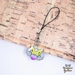 Jeff With Heart Dragon | Glitter Acrylic Phone Strap(Jeff With Heart Dragon Glitter Acrylic Phone Strap)