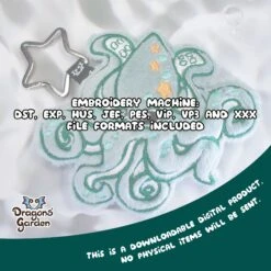 ITH Kraken Octopus Charm Embroidery Pattern(Ith Kraken Octopus Charm Embroidery Pattern) -Dragons' Garden krakenithcharmlisting2