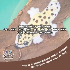 ITH Leopard Gecko Lizard Charm Embroidery Pattern(Ith Leopard Gecko Lizard Charm Embroidery Pattern) -Dragons' Garden leopardgeckoithlisting2