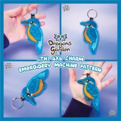 ITH Kingfisher Bird Charm Embroidery Pattern(Ith Kingfisher Bird Charm Embroidery Pattern)