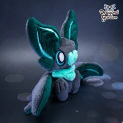 Medium Emerald And Mint Sitting Bat Plushie(Medium Emerald And Mint Sitting Bat Plushie) -Dragons' Garden medium emerald and mint sitting bat plushie plushie dragons garden new 126770