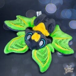 Medium Green And Yellow Sitting Bat Plushie(Medium Green And Yellow Sitting Bat Plushie) -Dragons' Garden medium green and yellow sitting bat plushie plushie dragons garden original creation 752115