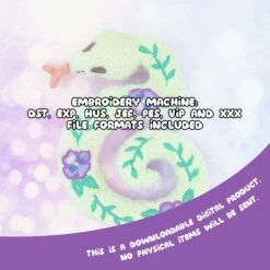 ITH Pansy Blossom Snake Plush Embroidery Pattern(Ith Pansy Blossom Snake Plush Embroidery Pattern) -Dragons' Garden pansysnakelisting4