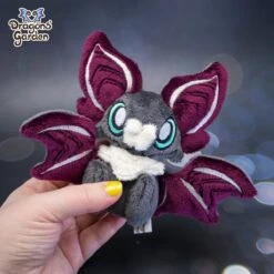 Small Aubergine And Beige Sitting Bat Plushie(Small Aubergine And Beige Sitting Bat Plushie) -Dragons' Garden small aubergine and beige sitting bat plushie plushie dragons garden new 475111