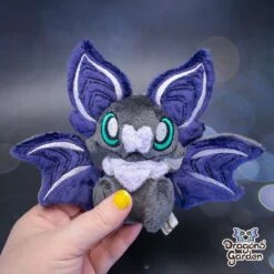 Small Deep Purple And Lilac Sitting Bat Plushie(Small Deep Purple And Lilac Sitting Bat Plushie) -Dragons' Garden small deep purple and lilac sitting bat plushie plushie dragons garden new 631449