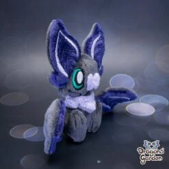 Small Deep Purple And Lilac Sitting Bat Plushie(Small Deep Purple And Lilac Sitting Bat Plushie) -Dragons' Garden small deep purple and lilac sitting bat plushie plushie dragons garden new 721322