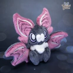Small Dust Pink And Beige Sitting Bat Plushie(Small Dust Pink And Beige Sitting Bat Plushie) -Dragons' Garden small dust pink and beige sitting bat plushie plushie dragons garden original creation 730602