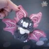 Small Dust Pink And Beige Sitting Bat Plushie(Small Dust Pink And Beige Sitting Bat Plushie)