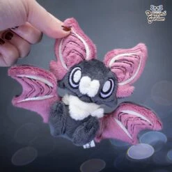 Small Dust Pink And Beige Sitting Bat Plushie(Small Dust Pink And Beige Sitting Bat Plushie)