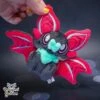 Small Fuchsia And Mint Sitting Bat Plushie(Small Fuchsia And Azure Sitting Bat Plushie)