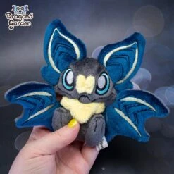 Small Navy And Yellow Sitting Bat Plushie(Small Navy And Yellow Sitting Bat Plushie) -Dragons' Garden small navy and yellow sitting bat plushie plushie dragons garden new 550298