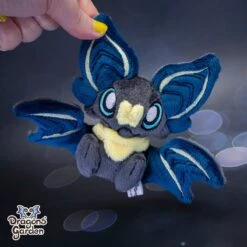 Small Navy And Yellow Sitting Bat Plushie(Small Navy And Yellow Sitting Bat Plushie)