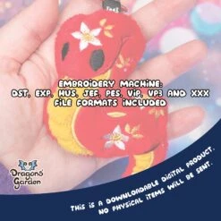 ITH Flower Snake Charm Embroidery Pattern(Ith Flower Snake Charm Embroidery Pattern) -Dragons' Garden snakekeylisting2