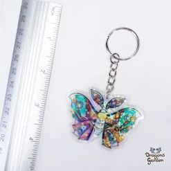 Steampunk Moth | Holographic Acrylic Keychain(Steampunk Moth Holographic Acrylic Keychain) -Dragons' Garden steampunk moth holographic acrylic keychain keychain dragons garden keychain 532534