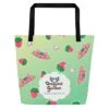 Strawberries And Cream Jeff Dragon | Green | Big Tote Bag(Strawberries And Cream Jeff Dragon Green Big Tote Bag)