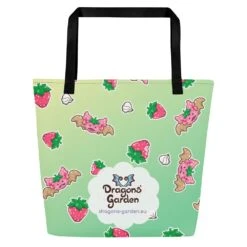Strawberries And Cream Jeff Dragon | Green | Big Tote Bag(Strawberries And Cream Jeff Dragon Green Big Tote Bag)