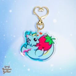 Strawberry Dragon | Rainbow Acrylic Keychain(Strawberry Dragon Rainbow Acrylic Keychain 1)