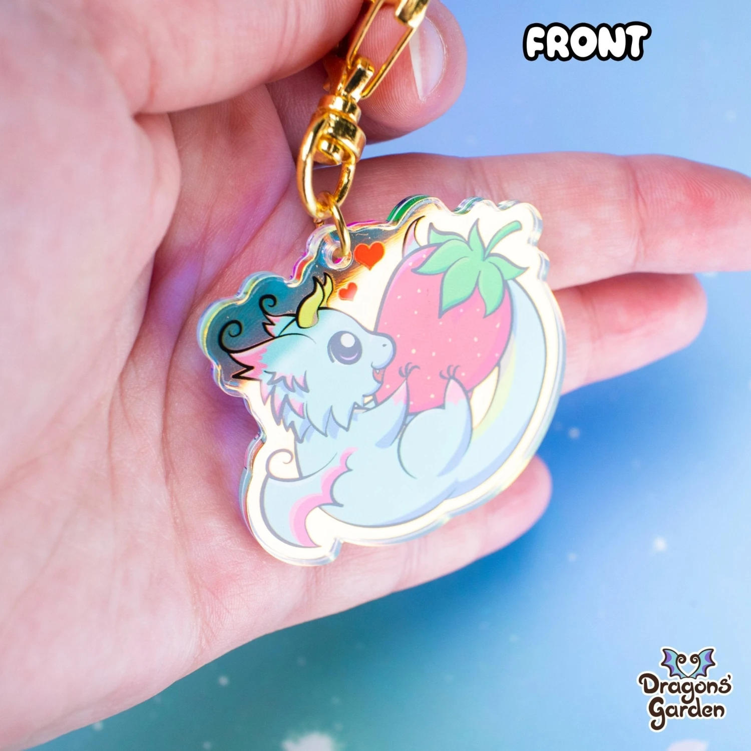 Strawberry Dragon | Rainbow Acrylic Keychain(Strawberry Dragon Rainbow Acrylic Keychain 1) 2 Strawberry Dragon | Rainbow Acrylic Keychain(Strawberry Dragon Rainbow Acrylic Keychain 1) - Image 2