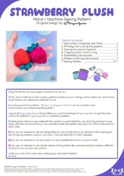 Strawberry Plushie Sewing Pattern(Strawberry Plushie Sewing Pattern) -Dragons' Garden strawberry plushie sewing pattern pattern dragons garden 874298