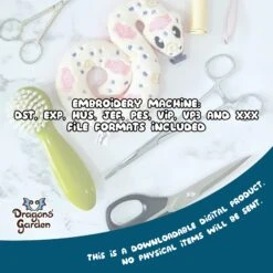 ITH Steampunk Moth Embroidery Pattern (Without Tutorial)(Ith Steampunk Moth) -Dragons' Garden sunmothlisting2