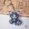 Tuxedo Kitten | Holographic Acrylic Keychain(Tuxedo Kitten Holographic Acrylic Keychain)