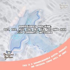 ITH Water Dragoness Embroidery Pattern(Ith Water Dragoness Embroidery Pattern) -Dragons' Garden water dragoness listing4