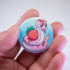 Strawberry Snake | Button Pin(Strawberry Snake Button Pin) -Dragons' Garden wholesale strawberry snake button pin button dragons garden 170444